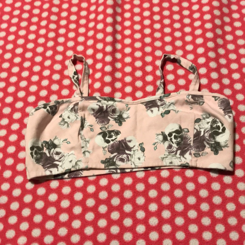 Skulls and roses bralette
